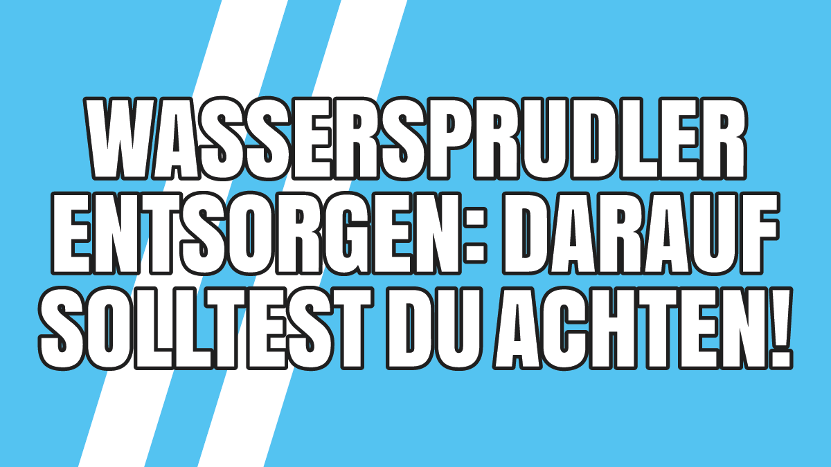 Wassersprudler entsorgen: Darauf solltest Du achten!