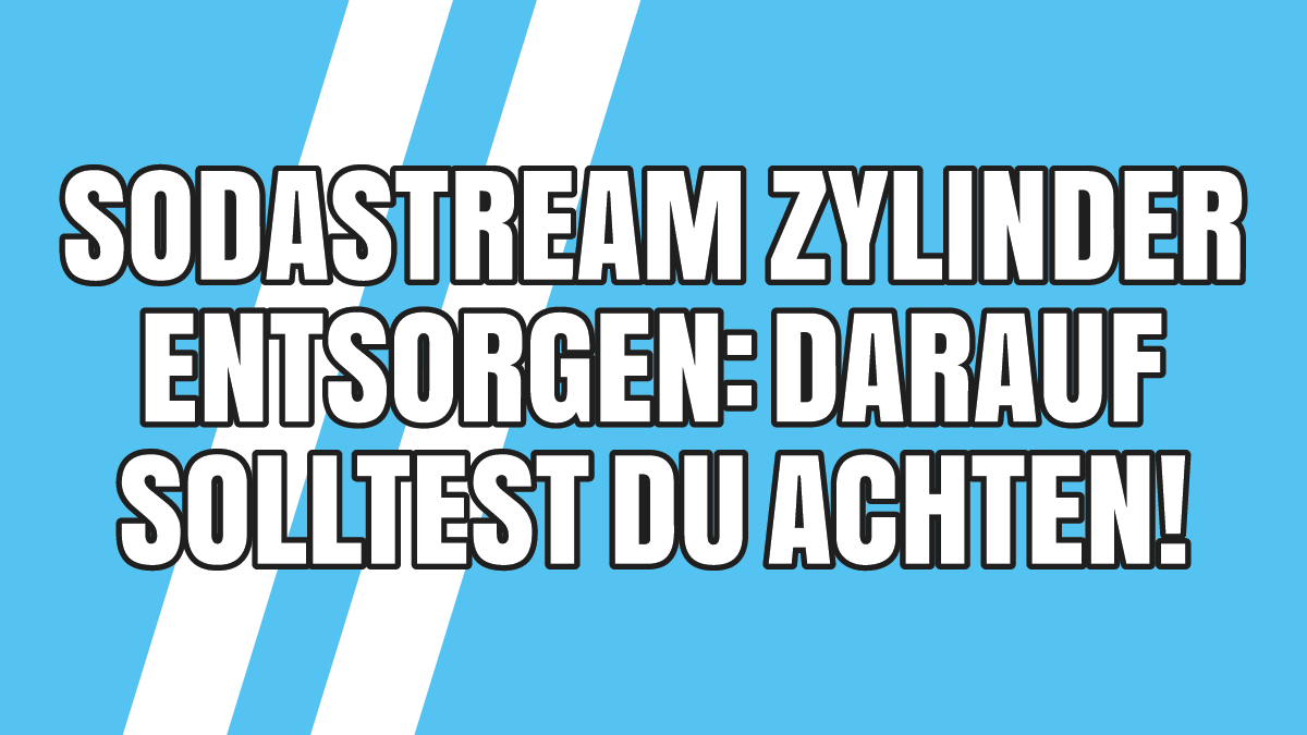 SodaStream Zylinder entsorgen: Darauf solltest Du achten!