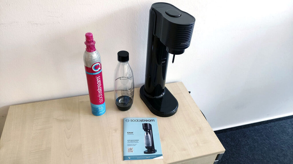 Spülmaschinenfeste Flasche Sodastream Gaia Bianco – Kompakter Wassersprudler In Weiß, Inkl. 425g CO2-Zylinder & 1L Flasche, Spülmaschinenfest